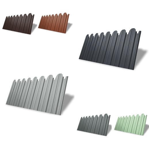 Профнастил фигурный для забора С10A с фигурным резом — примеры применения и варианты покрытий